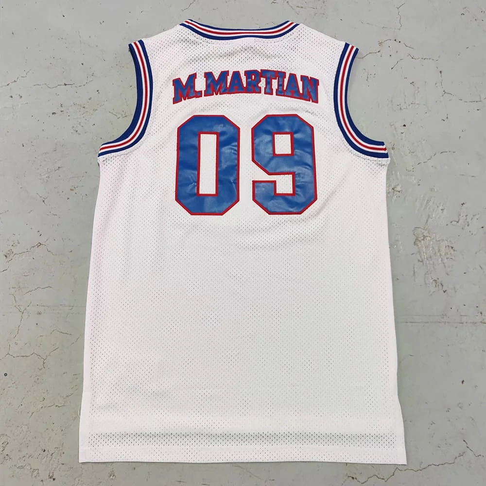 Trillest Space Jam Bugs 1 Lola 10 Murray 22 TAZ D.Duck 2 White Tune Squad Basketballtrikot Herrenbekleidung Familien-Set – Detail 8