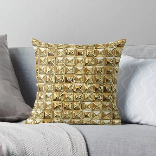 Gold  Printing Throw Pillow Cover Car Decorative Bed Case Soft Wedding Throw Comfort Decor Cushion Pillows not include One Side