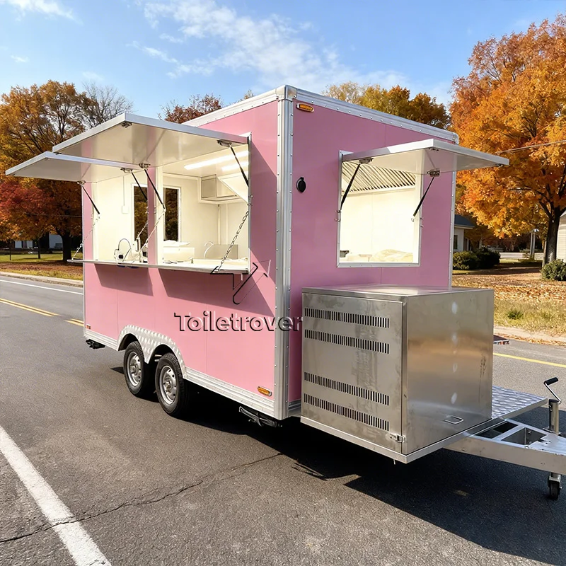 

Remorque Fully Equipped Food Truck Kitchen Trailer Dessert Food Truck Ice Cream Concession Mobile Food Trailer for Sale