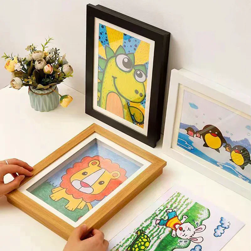 Children's A4/A3 Magnetic Flip Photo Frame Easel Painting Storage Display Kindergarten Work Award Framing