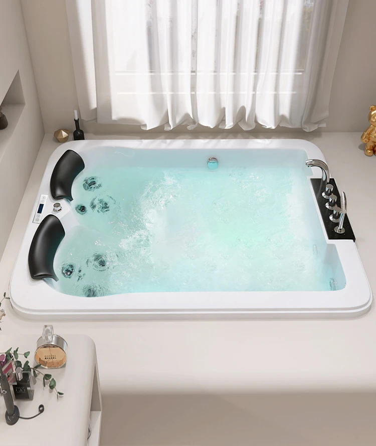 Double built-in bathtub home smart couple bidet jacuzzi constant temperature heating