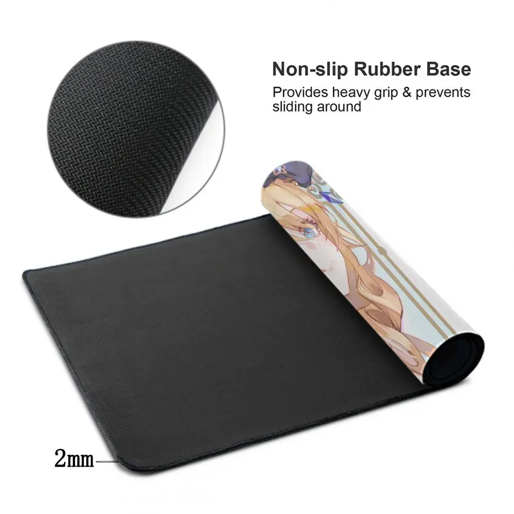 Matras bantalan Mouse Game Genshin dengan bantalan Mouse Pad Pad Mousepad benturan Navia Game dengan bantalan Aksesori Gaming Prime alas Keyboard XXL