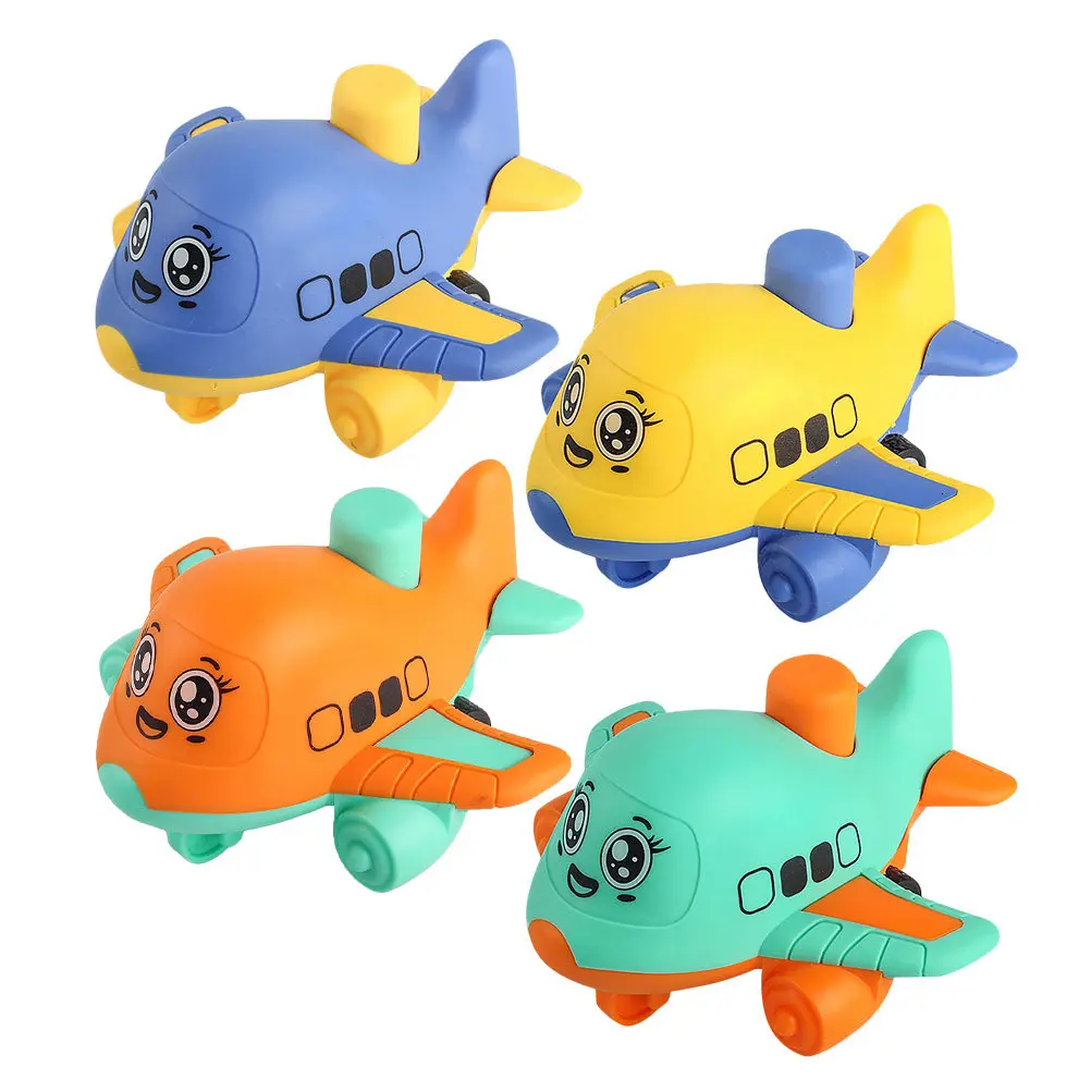 

4Pcs Pressing Airplane Car Cartoon Design Lightweight Plastic Kids Birthday Gifts Indoor Outdoor