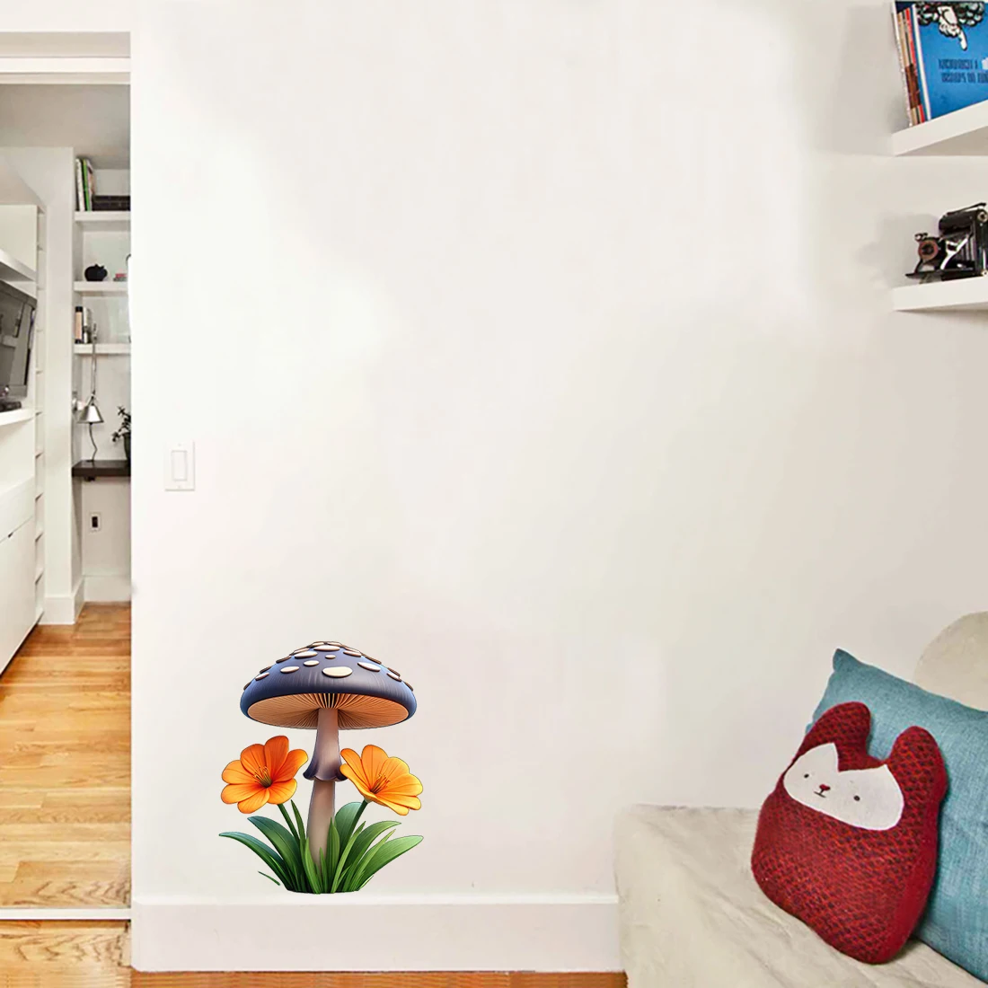 Three Ratels CG100 beautiful red mushroom Cartoon wall stickers for home decoration waterproof