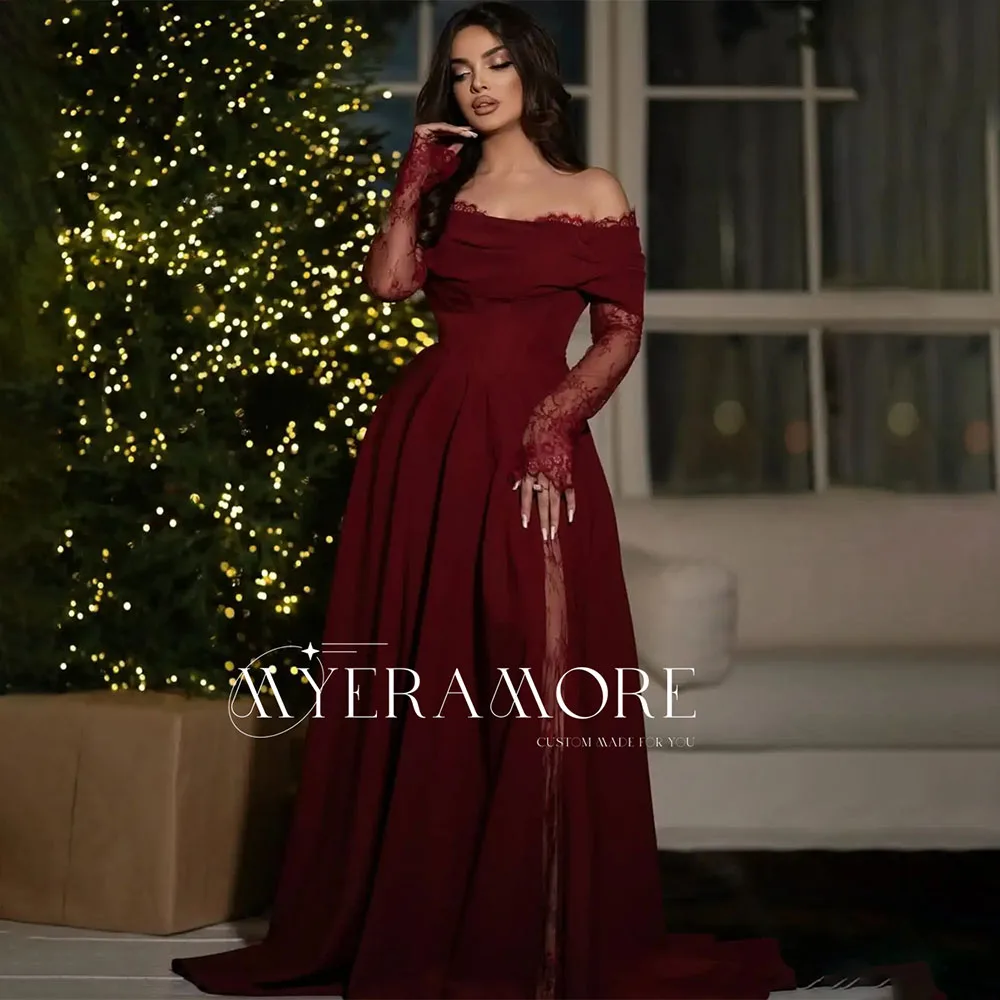 

Elegant Lace Evening Dress for Women Strapless Off Shoulder A Line Prom Dresses Formal Gowns for Wedding Party Customized