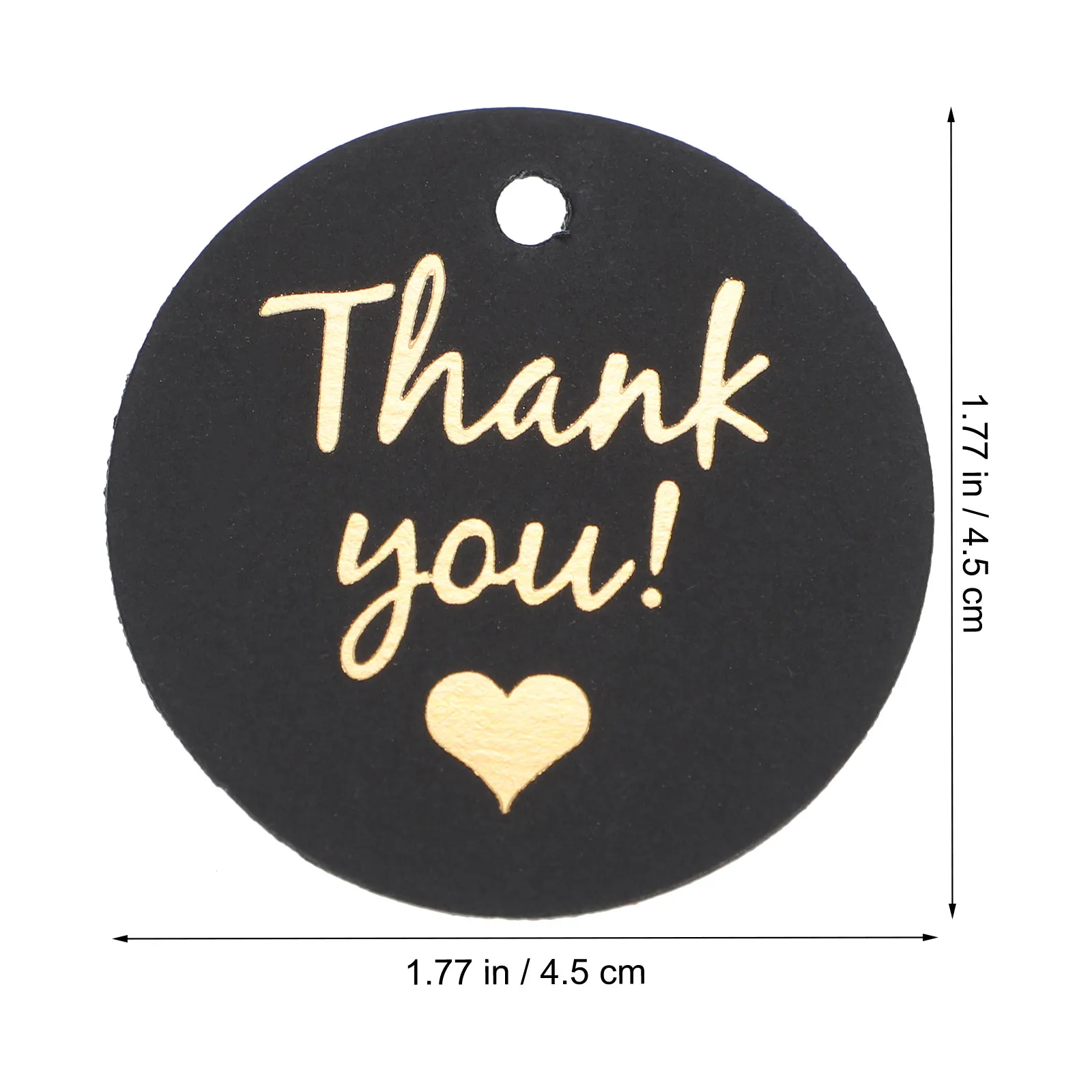 100Pcs Hot Stamping Round Paper Gift Tags Prepunched String Included Thank You Labels for Wedding Party Shower Favor