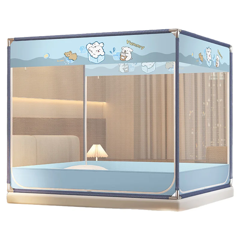 

Anti-drop mosquito net household bedroom 2025 new anti-drop bed full cover back bottom mattress pattern net