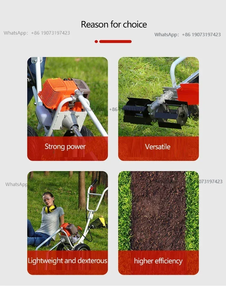 Reclamation And Soil Loosening Lawn Mower Farming  Hand Push Lawn Mower 4-Stroke Powered Land