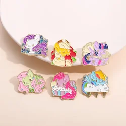 Cute Mane 6 Pony Flawed Enamel Pins Anime Lapel Badge Brooch for Jewelry Accessory