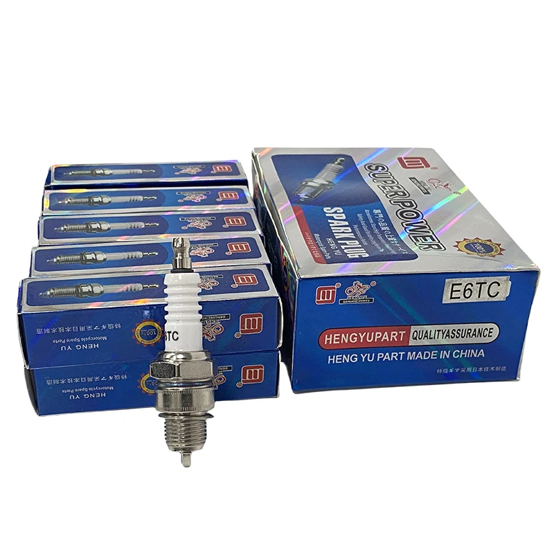 

10PCS Motorcycle Spark Plug E6TC BP6HS For Yamaha PW50 PW80 PW60 LT50 LT80 50cc-150cc ATV Quad Moped Scooter Go Kart Dirt Bike