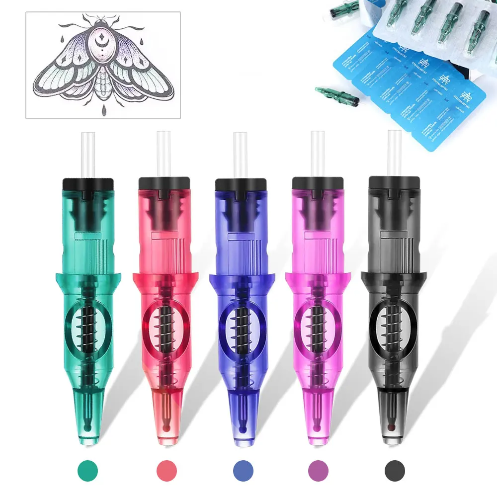

20/10/5 шт., иглы для картриджей для татуировки, 5 цветов, универсальные иглы для практики татуировки, иглы для рисования двигателя, ручка для татуировки, машина