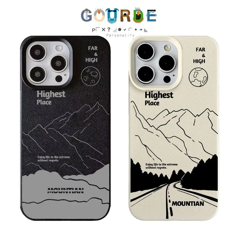 

Gourde Simple mountain range Phone Case for Iphone 16 15 14 12 13 11 Pro Max IP 7 8 Plus Iphon X XS XR Xs Max