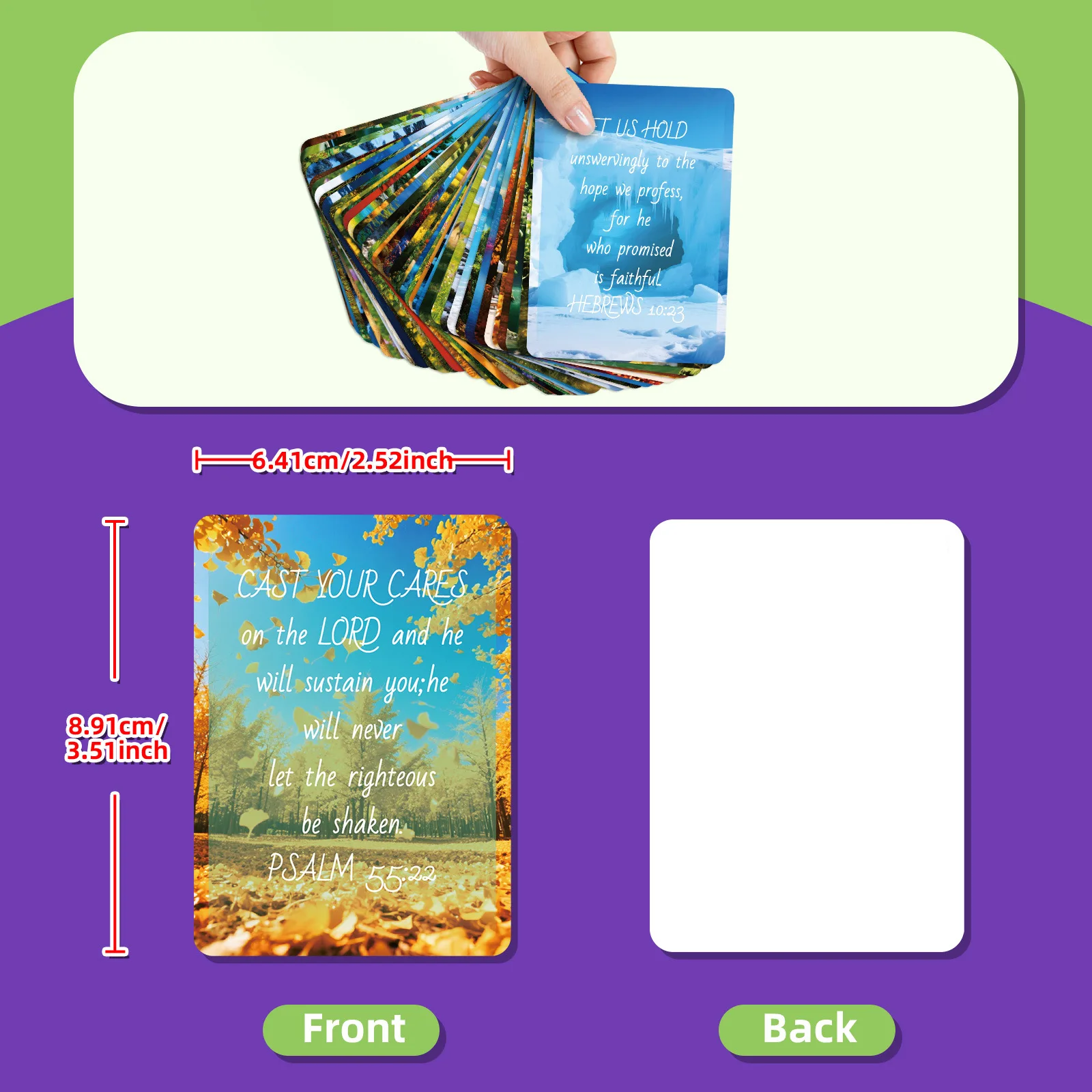 50Pcs Inspirational Quote Landscape Themed Postcard Set, Decorative Greeting Cards for Journal Scrapbook DIY Craft Supplies