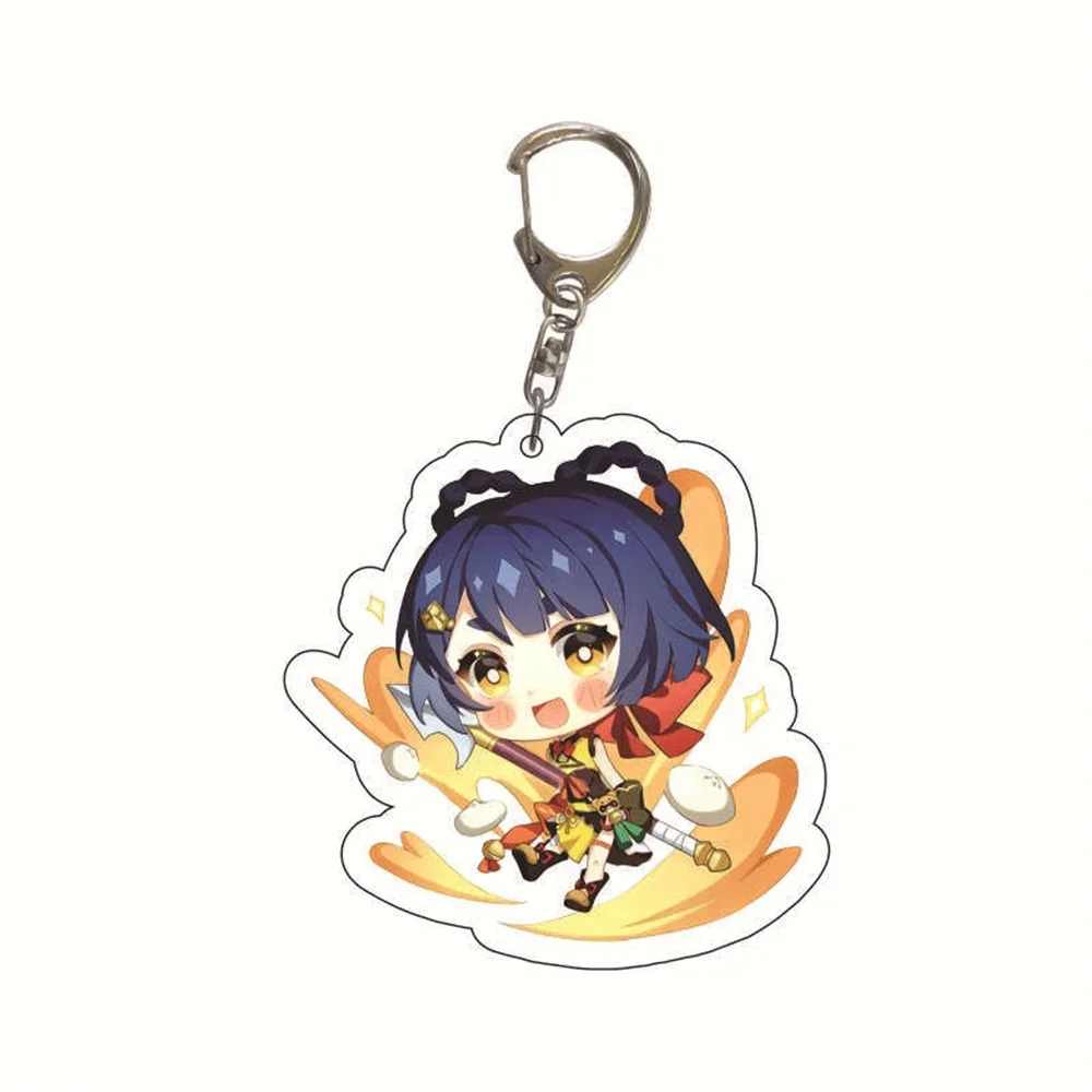 Game Keychain Cosplay Kazuha Ayaka Yoimiya Eula Cute Cartoon Character Car Pendant Arcylic Key Chain