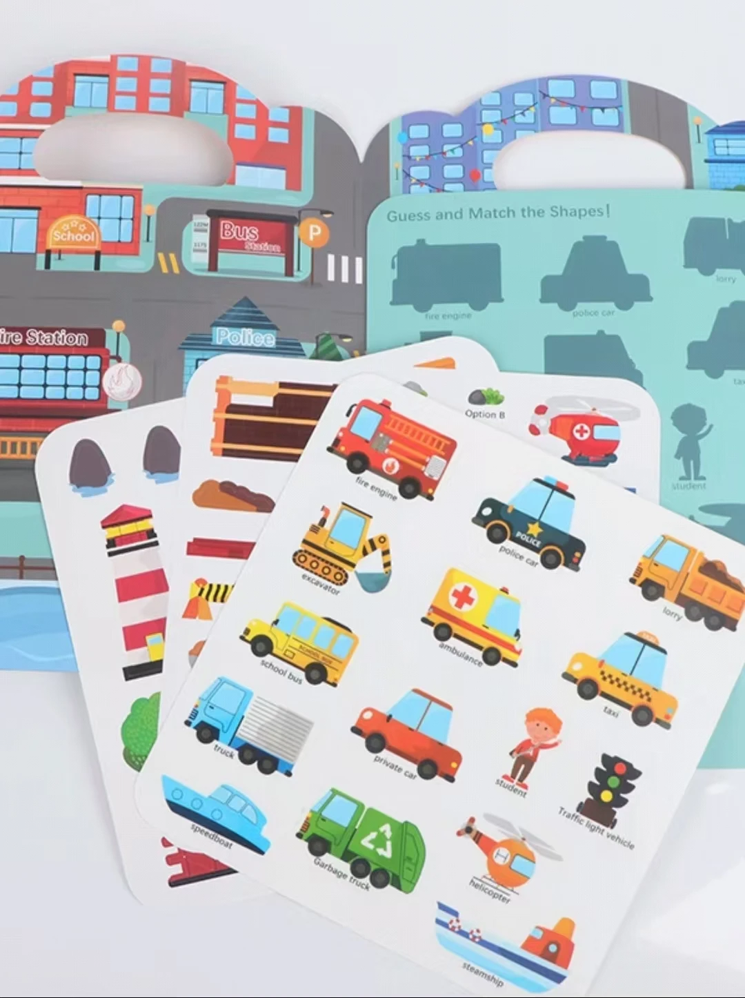 Adesivi in silicone Sezoz riutilizzabili Crea temi diversi per bambini Libro di adesivi per l'educazione precoce del puzzle dei cartoni animati