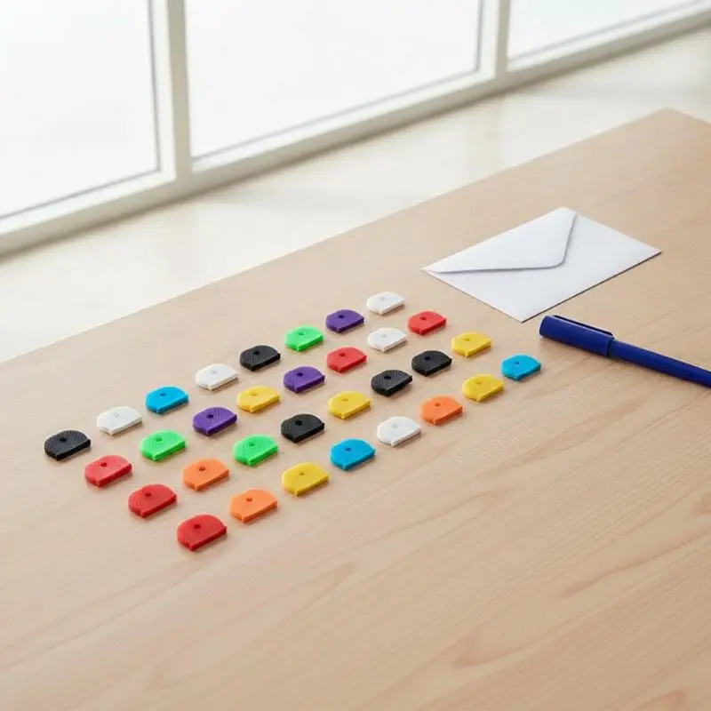 PVC Key Protective Covers 10/24/32Pcs Random Color Waterproof Anti-Scratch Key Caps for Car Door Key Classification DIY Use