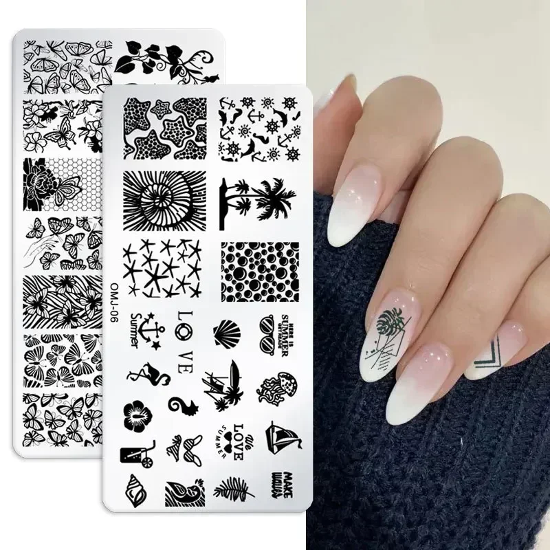 

Big Size Geometry Nail Stamping Plates Lines Animal Plus Thicken Template Plate Mold Printing Plates Nail Art Stencil Stamp Tool
