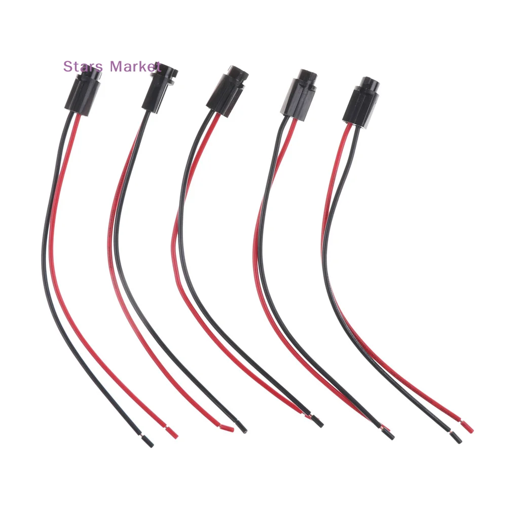 New 5PCS T5 Wired Dashboard Gauge LED Light Lamp Bulb Socket Holder for Auto Car