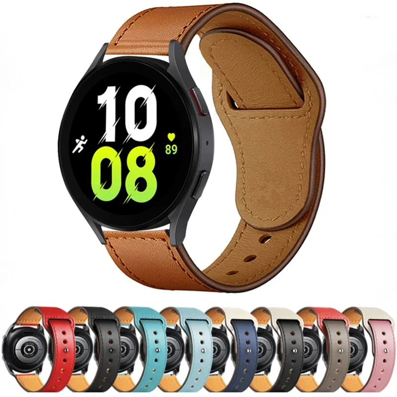 

22mm 20mm Leather Strap for Samsung Galaxy Watch 5/4/3 Gear S3 Amazfit GTR/GTS Bracelet Wristband Huawei Watch GT/2/3/Pro Correa