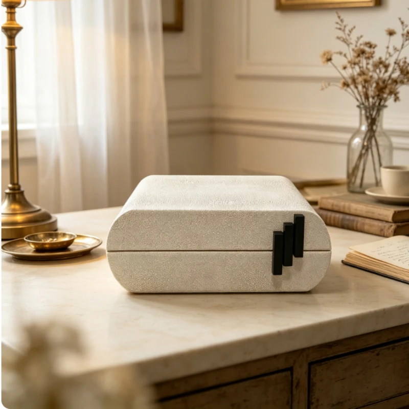 Wooden Jewelry Box Large Personalized Luxury Jewelry Box Organizer Multi Functional Surface Leather Packaging Supplies