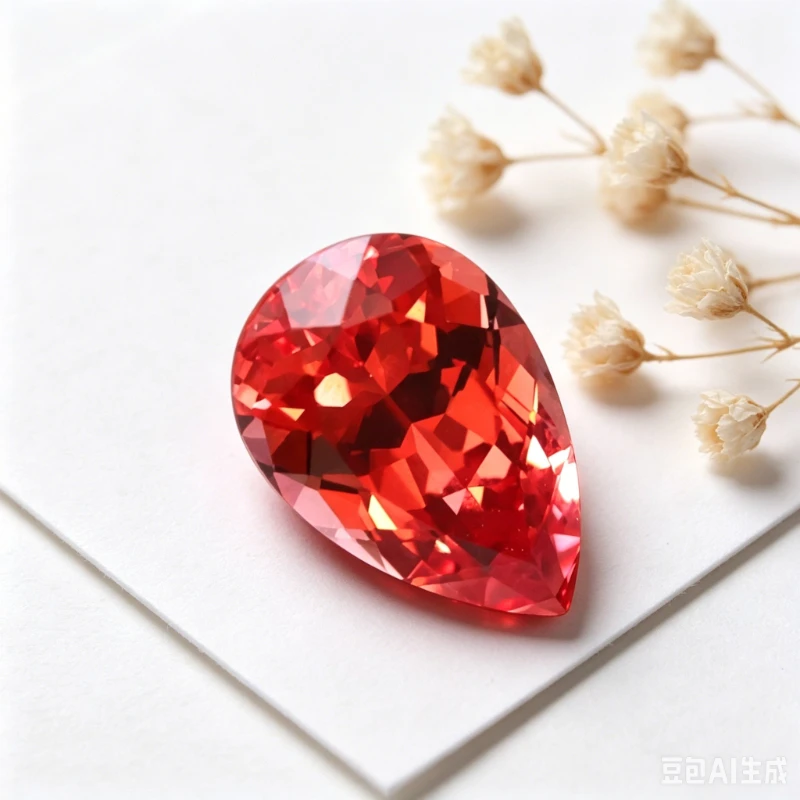 Synthetic Sapphire Fire Lotus Color Padparadscha Pear Shape Certificate Selectable Wholesale