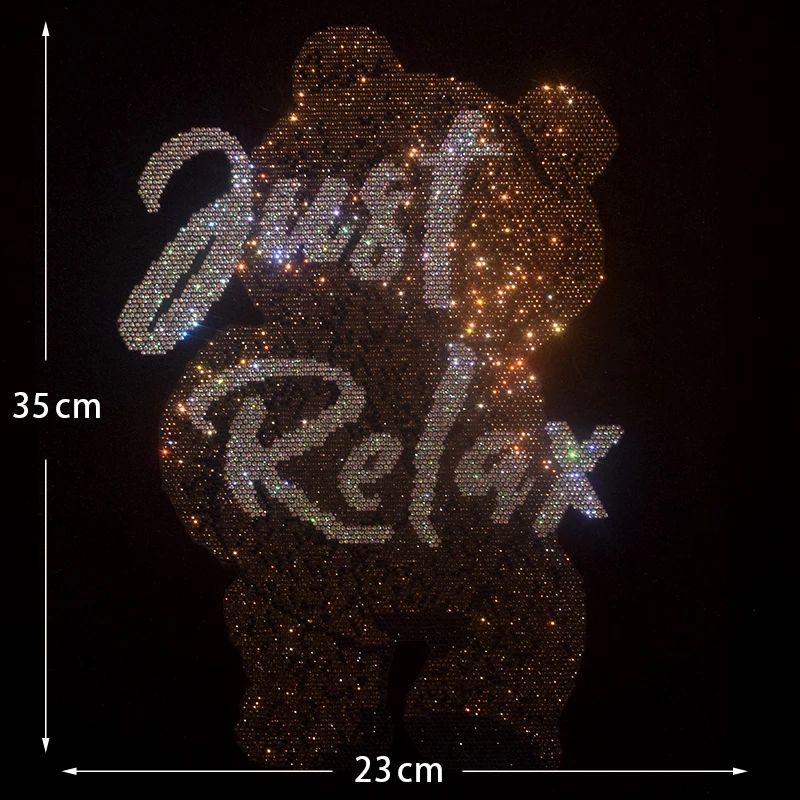 High-quality embossed diamond letter bear pattern ironing on T-shirts, jeans, hoodies and clothing accessories