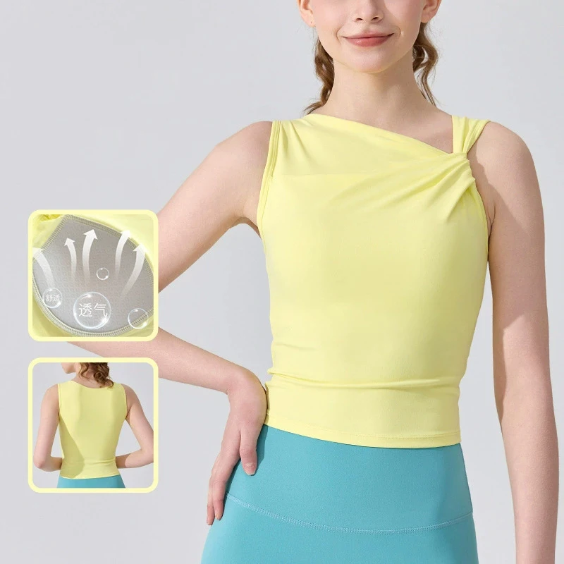 Women's asymmetrical design yoga vest, shockproof, beautiful back, slim fit bra, running sports bra, fitness suit