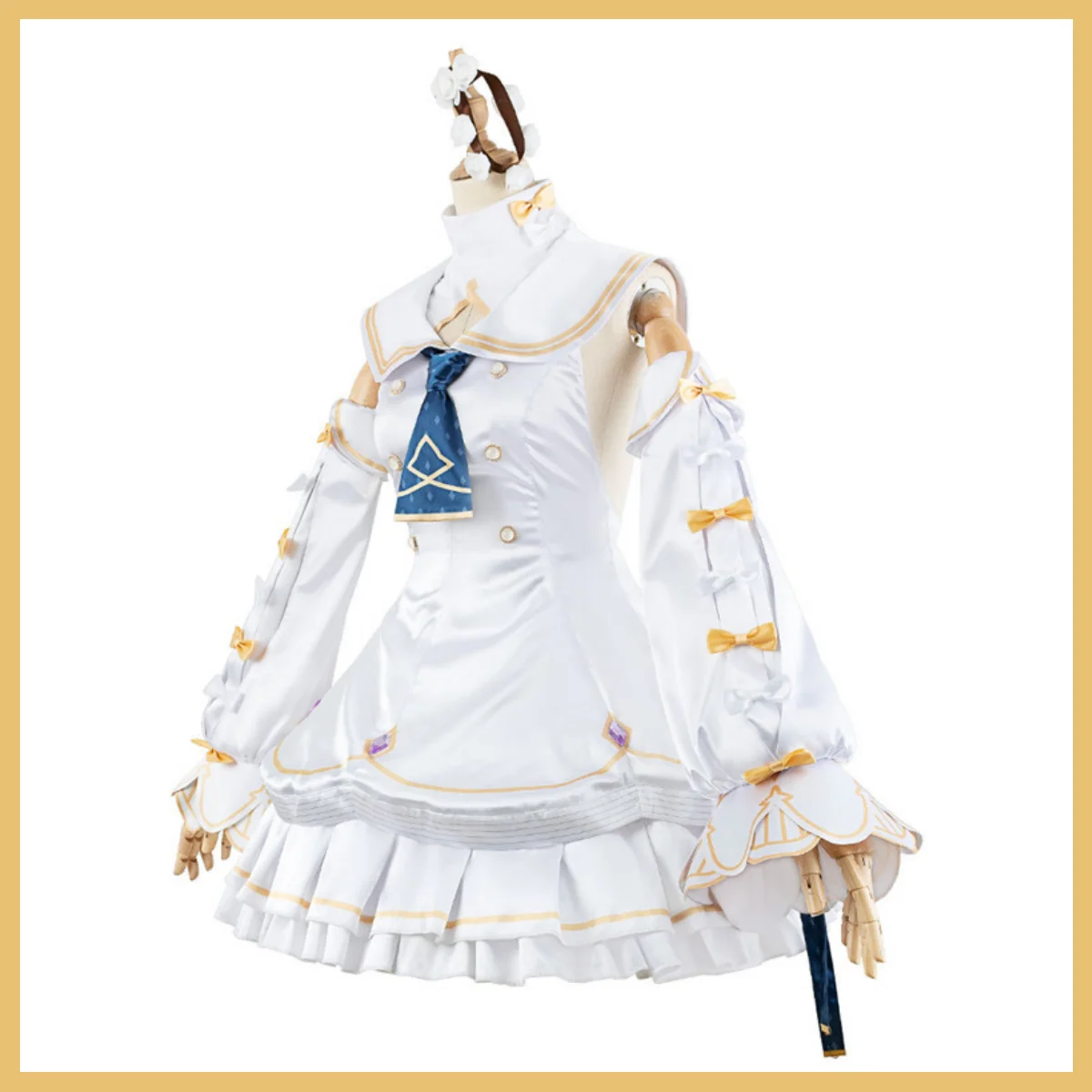 Costume de Cosplay Yurizono Seia du Jeu Animé Blue Archive pour Femme, Perruque MX, Robe Lolita Blanche, Chaussures Sexy, Kawaii, Carnaval Trempé