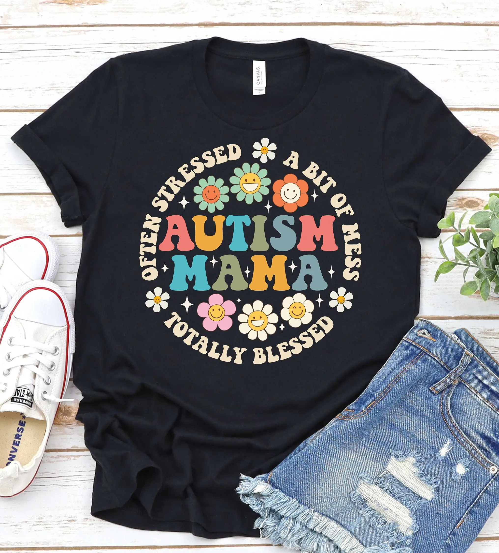 Autism Awareness T Shirt Groovy Mom Neurodiversity Accessibility Teacher Special Education