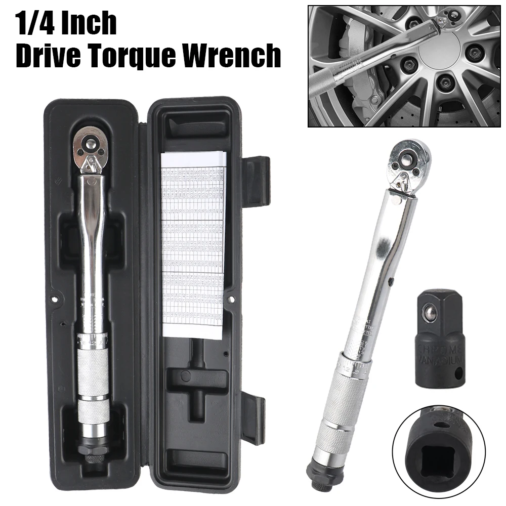 1/4\'\' Drive Torque Wrench 5-25N.m Micrometer Professional Spanner Hand Removal Tools Car Bike Motorbike Disassembly Adjustable