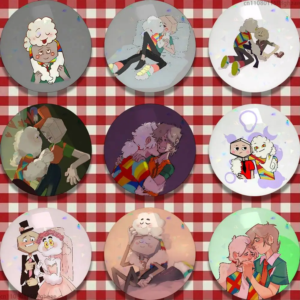 Larry x Mr small 58mm Icon Badge Handmade Tinplate Brooch for Backpack Clothes Chest Ornament Gifts