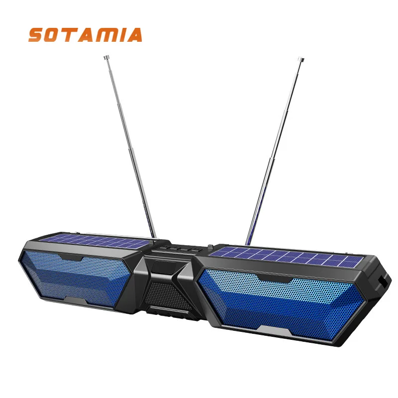 

SOTAMIA 1 шт. солнечный Bluetooth-динамик уличный динамик с длинной полосой радио Bluetooth-динамик беспроводной звуковой бластер двойной