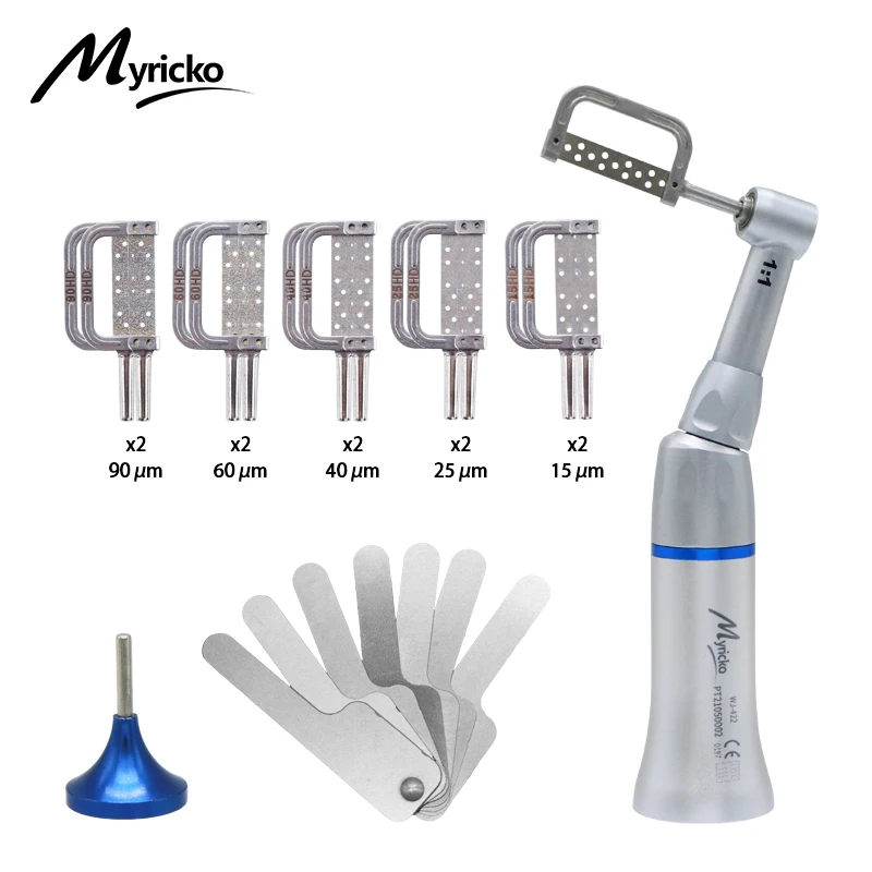 Myricko Dental Orthodontics Contra Angle Handpiece 1:1 Ratio Dentist Stripping Tools Reciprocating IPR System Dentistry Material