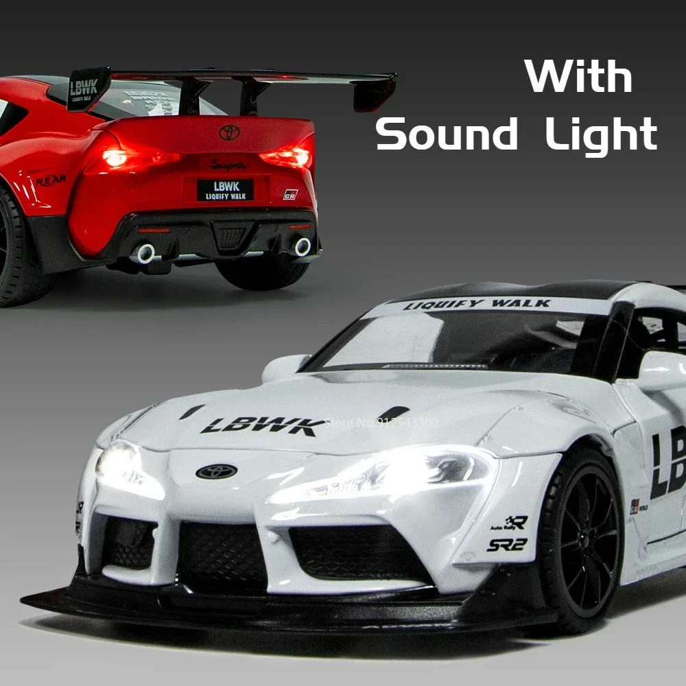 Schaal 1:22 Supra Model Auto Speelgoed Legering Diecast Geluid Licht Trek Simulatie Voertuig Speelgoed Modellen Kinderen Collectible Item