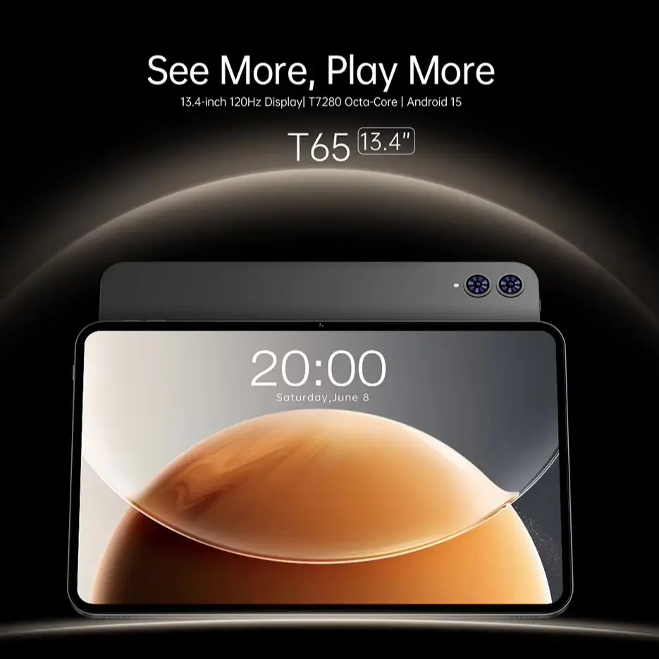 Teclast T65 Android 16 Tablet 120Hz Unisoc T7280 13.4'' Tddi, (8Gb