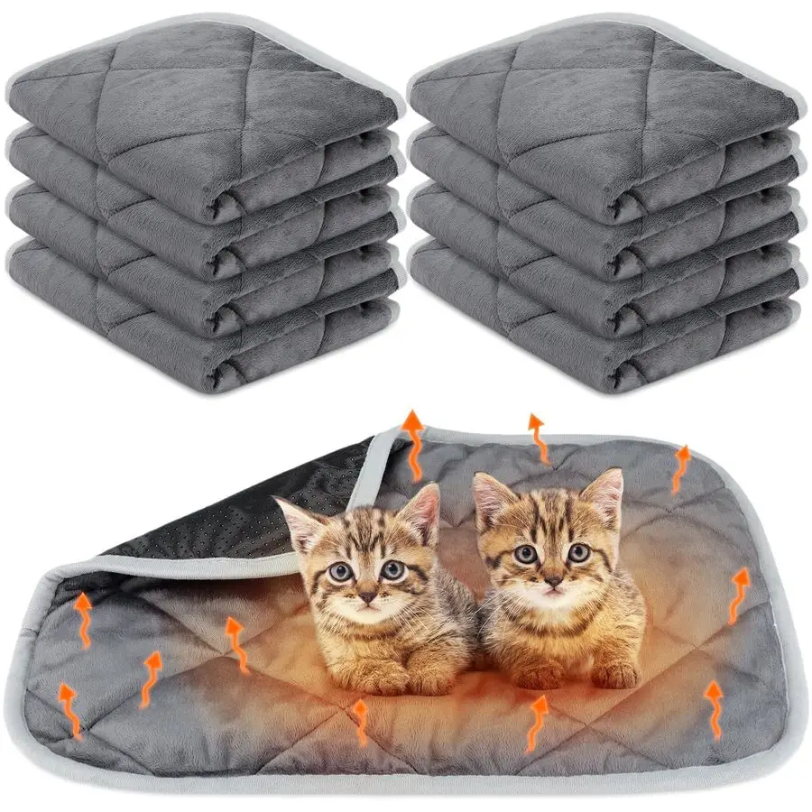 

Pack Self Heating Cat Mat Self Warming Cat Bed Extra Warm Thermal Pet Bed Mat Reflects Body Heat Washable Dog Crate Pad for Indo