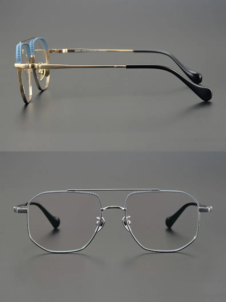Japanische Design Pilot Titan Quadrat Gläser Rahmen Männer Optische Brillen Frauen Myopie Lesen Rezept Brillen Brillen – Detail 7