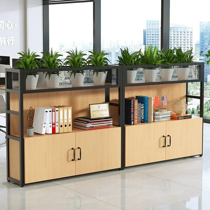 for Office Partition Screen Wrought Iron Rack Flower Slot Cabinet Simple Modern Door Home Double Sided Living Room