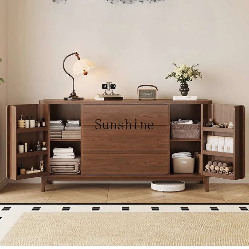 

Solid wood bedroom against the wall, antique storage, bedside locker, living room drawer