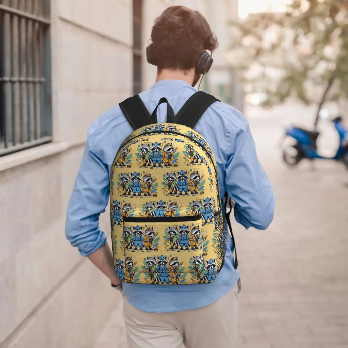 Raccoon Detectives Student Backpack School Bag Hiking Travel Daypack for Boys Girls Bookbag Shoulder Bags