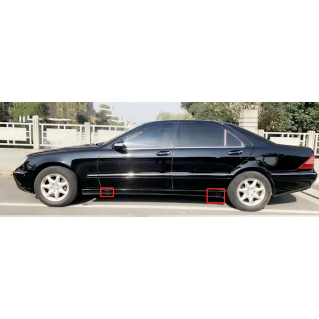 2 قطعة تنورة جانبية جاك هول غطاء جديد صالح لمرسيدس بنز S-Class W140 300 W220 S320 S350 S430 S500 S600 2000-2006 A1406980330