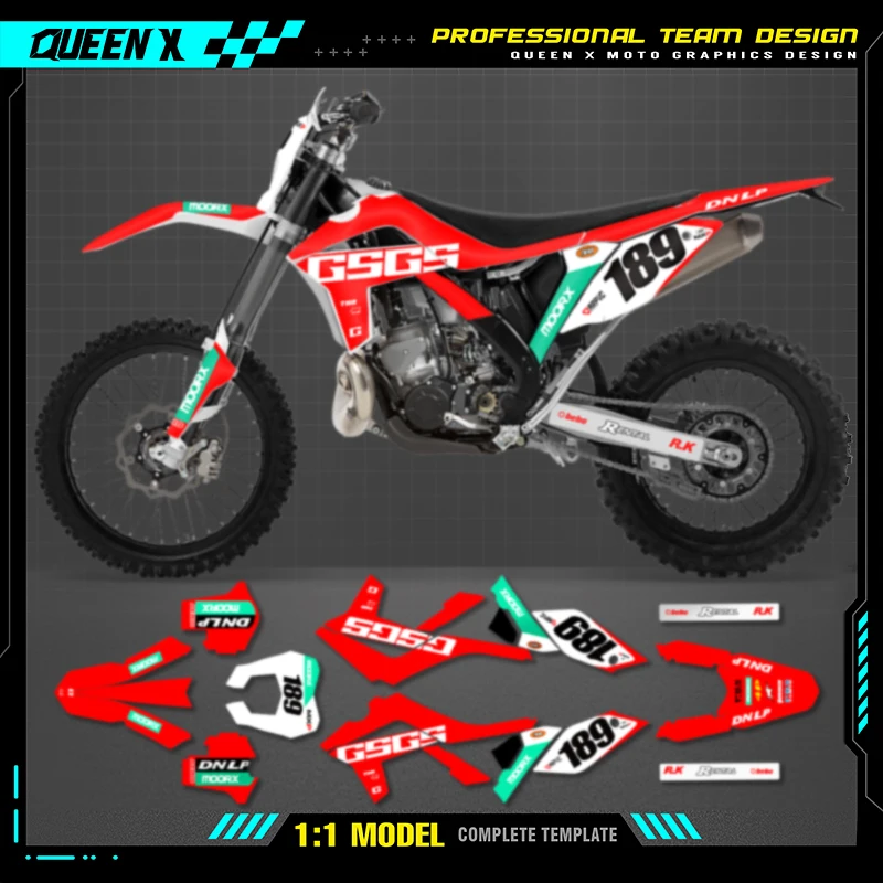 QUEEN X MOTO Motorcycle Team Graphics Decal & Sticker Kit For GASGAS 2012 2013 2014 2015 2016 2017 EC 004