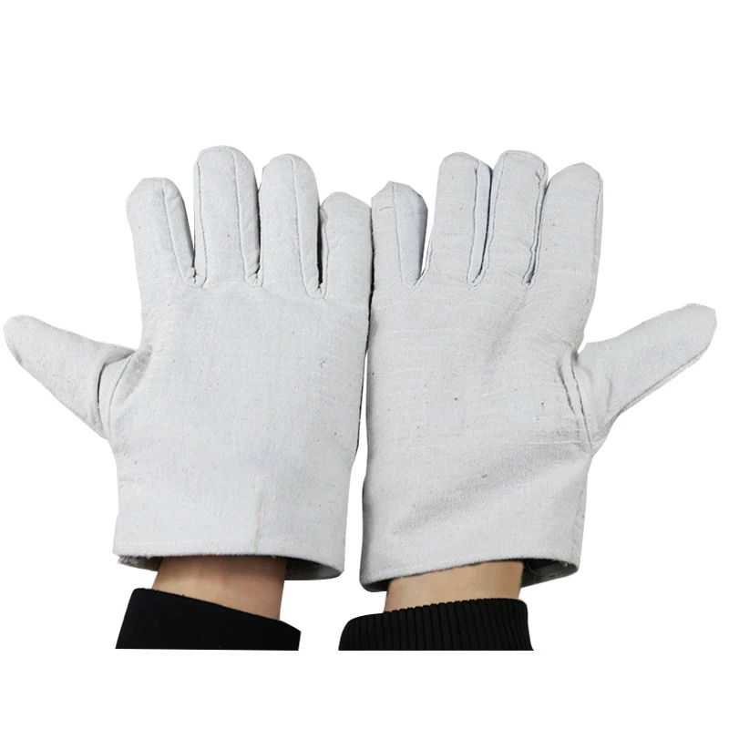 10 Pairs/bag Canvas Labor Gloves Thicken Wear-resistant Anti-Burn Hand Protection Heatproof Site Driver Auto Repair Work Gloves