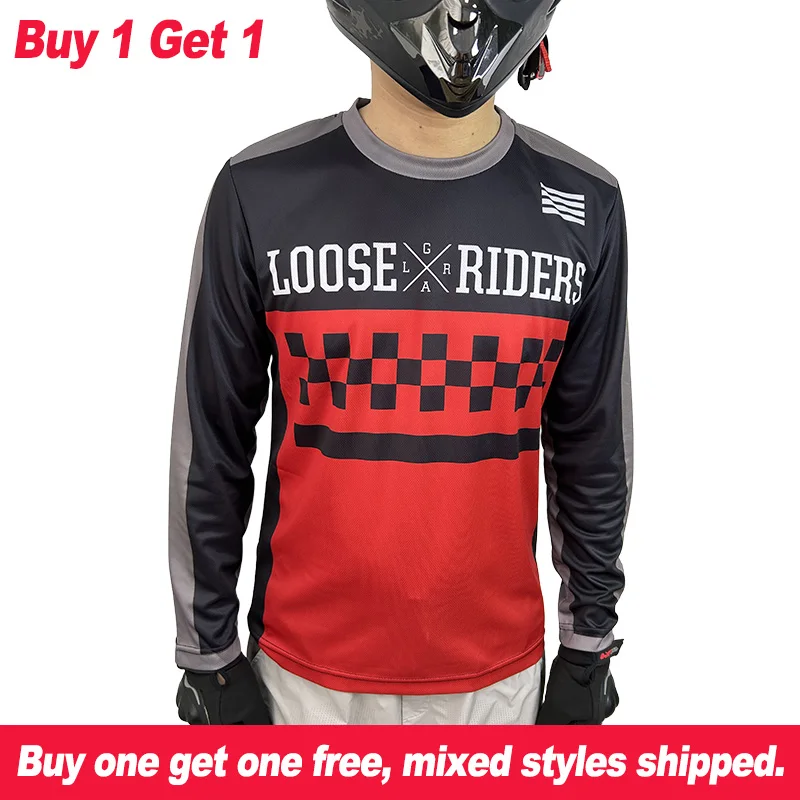 

2026 Mountain Bike Riding Shirt Loose Rider Men's Long Sleeve Jersey BMX Downhill Motocross Mx Enduro Breathable Clothing