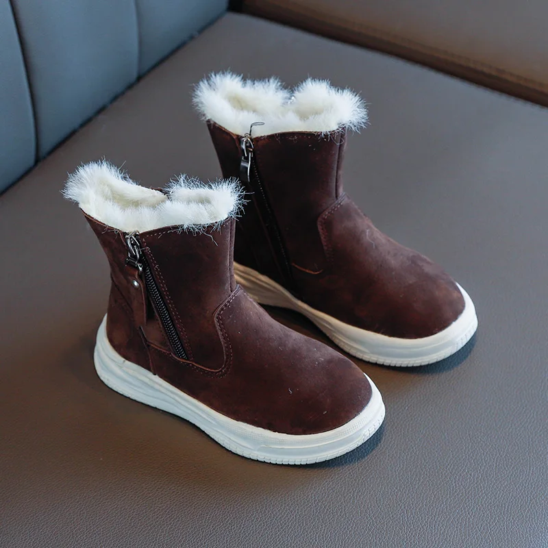 Girls Winter Snow Boots Children Cotton-padded Plus Velvet Kid Footwear Boys Comfortable Shoes Non-slip Warm Fashion Boots