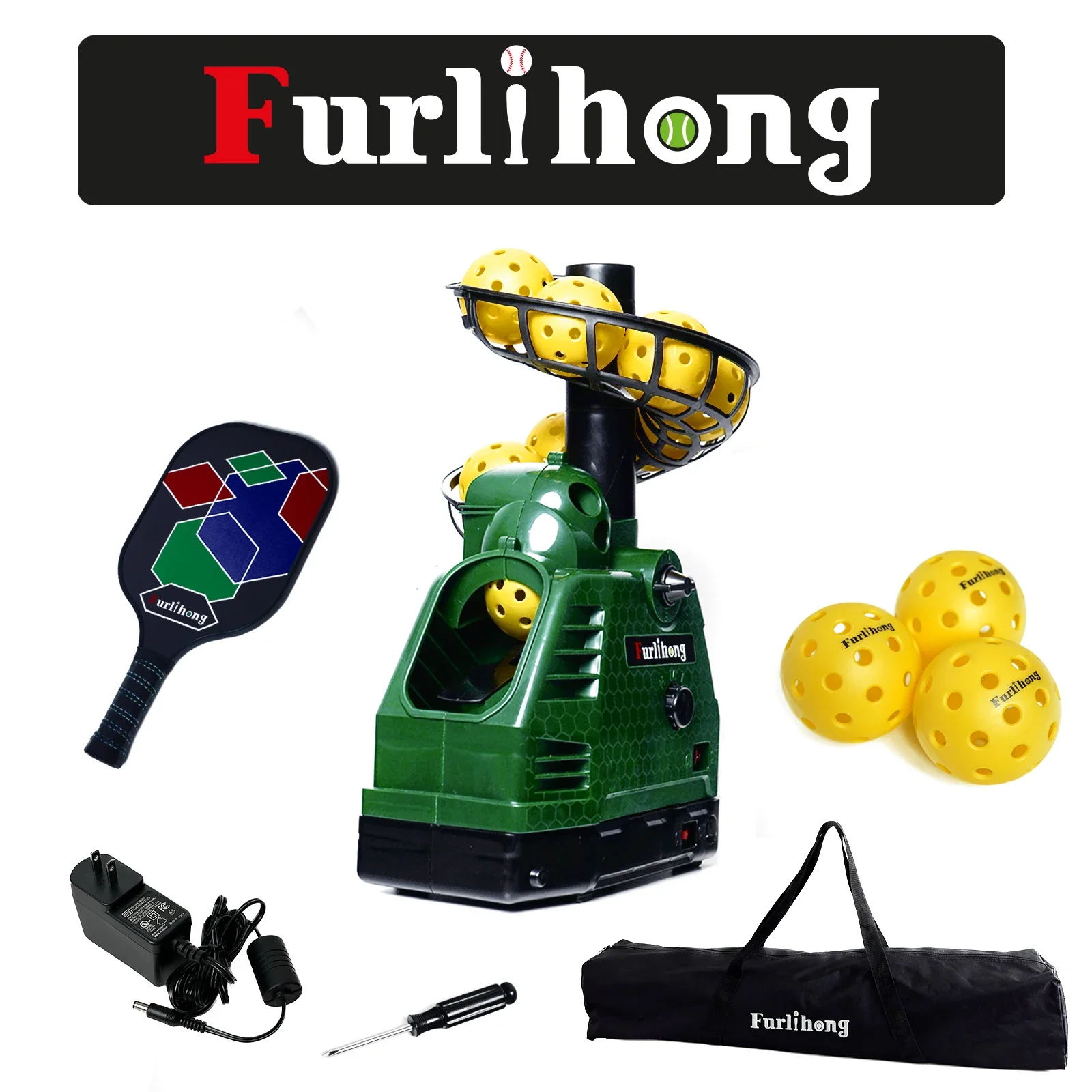 Furlihong 680PBH Pickleball Starter Kit, Including Launch Machine,