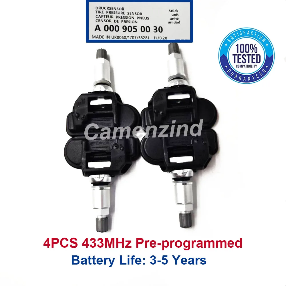 

4Pcs Tire Pressure Monitoring Sensor A0009050030 0009050030 A0035400217 A0009057200 for Mercedes-Benz A C E G S Class W205 C205