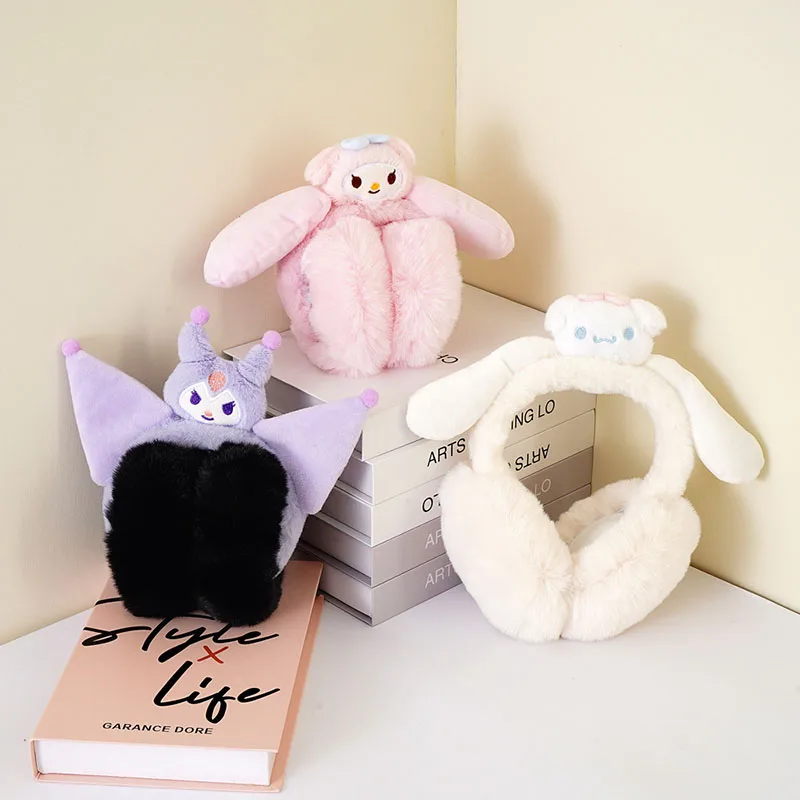 

Sanrio Kuromi Plush Earmuff Cinnamoroll Melody Winter Keep Warm Antifreeze Earmuff Ear Protection Accessory Warm Gift