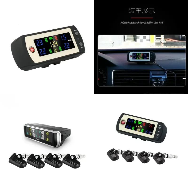 Wireless Tire Pressure Monitor Built-in TPMS Sensor Automatic Matching for Tire Rotation Monitoring System