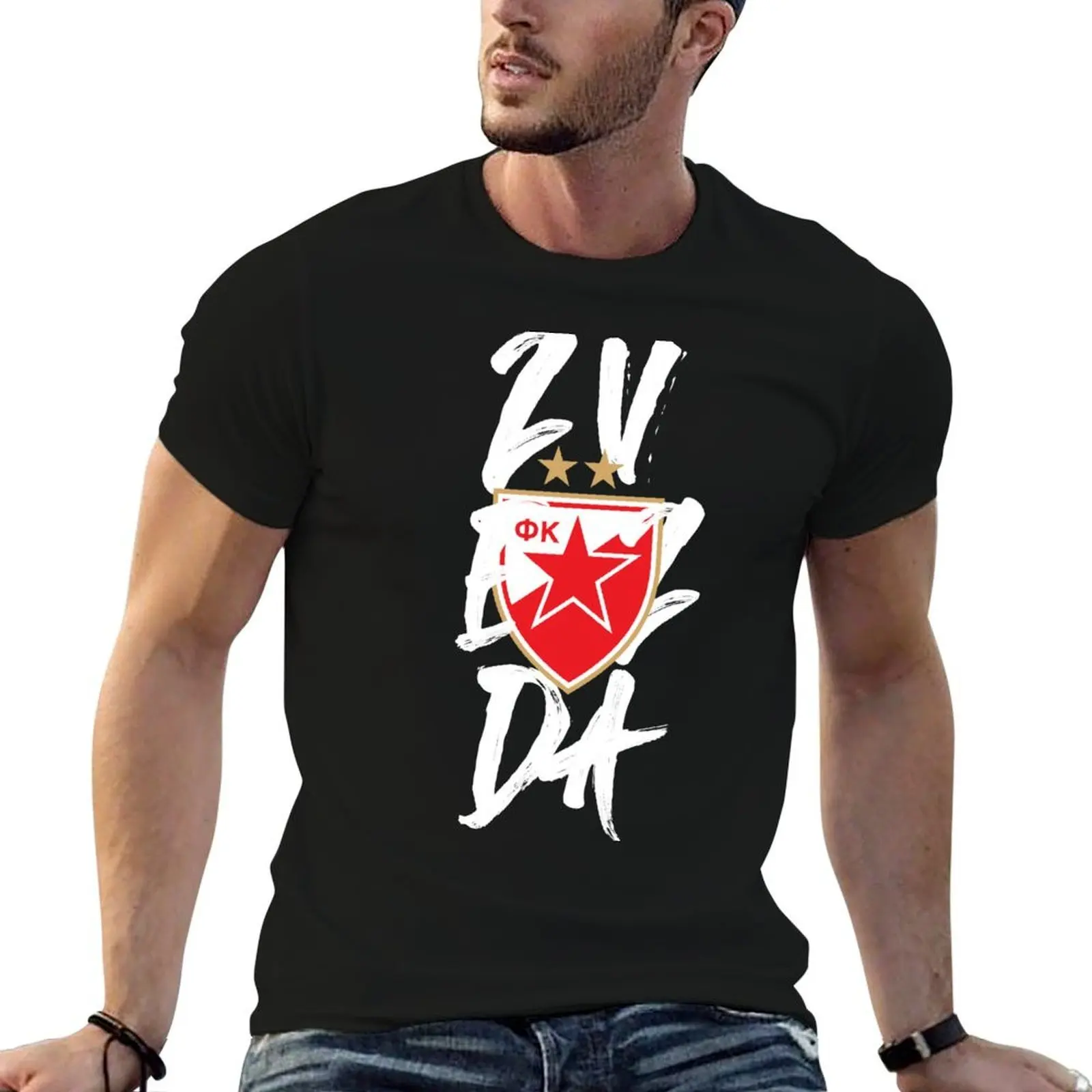 

Crvena Zvezda Serbia Football Belgrade T-Shirt cotton t shirts man 100% t shirts for man slim fit T-Shirt